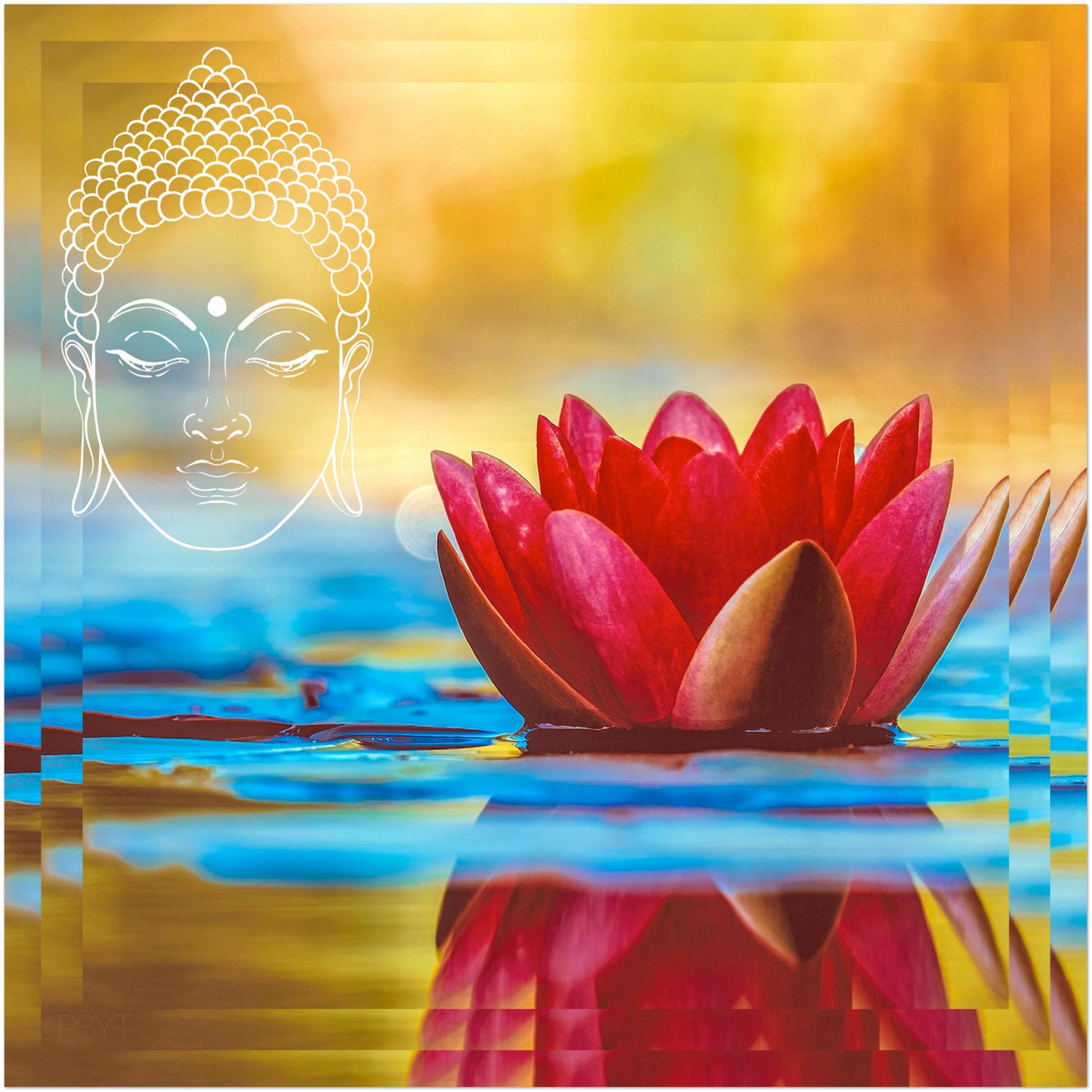 Flowers Buddha Poster