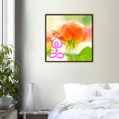 Flowers Lotus Pose Wood Frame