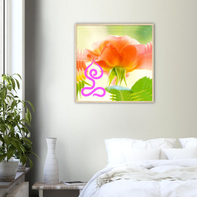 Flowers Lotus Pose Wood Frame