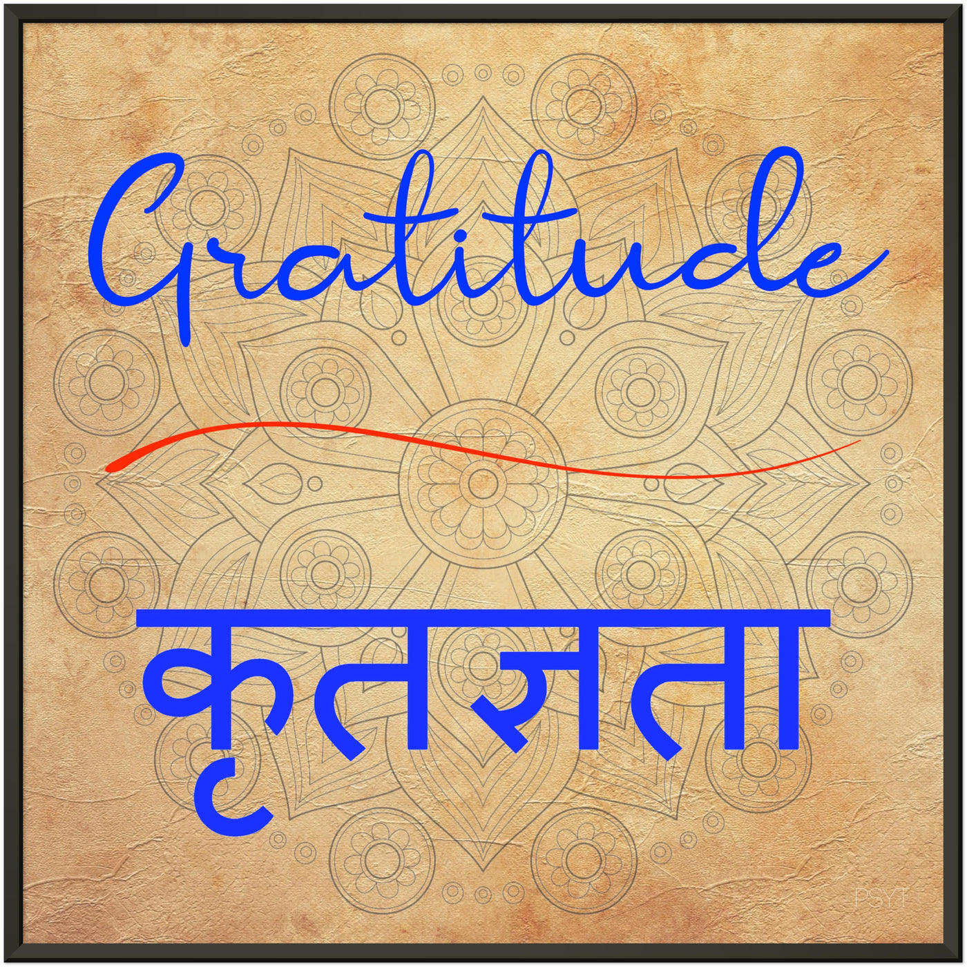 Gratitude Hindi - Inspirational Series 2 Metal Frame