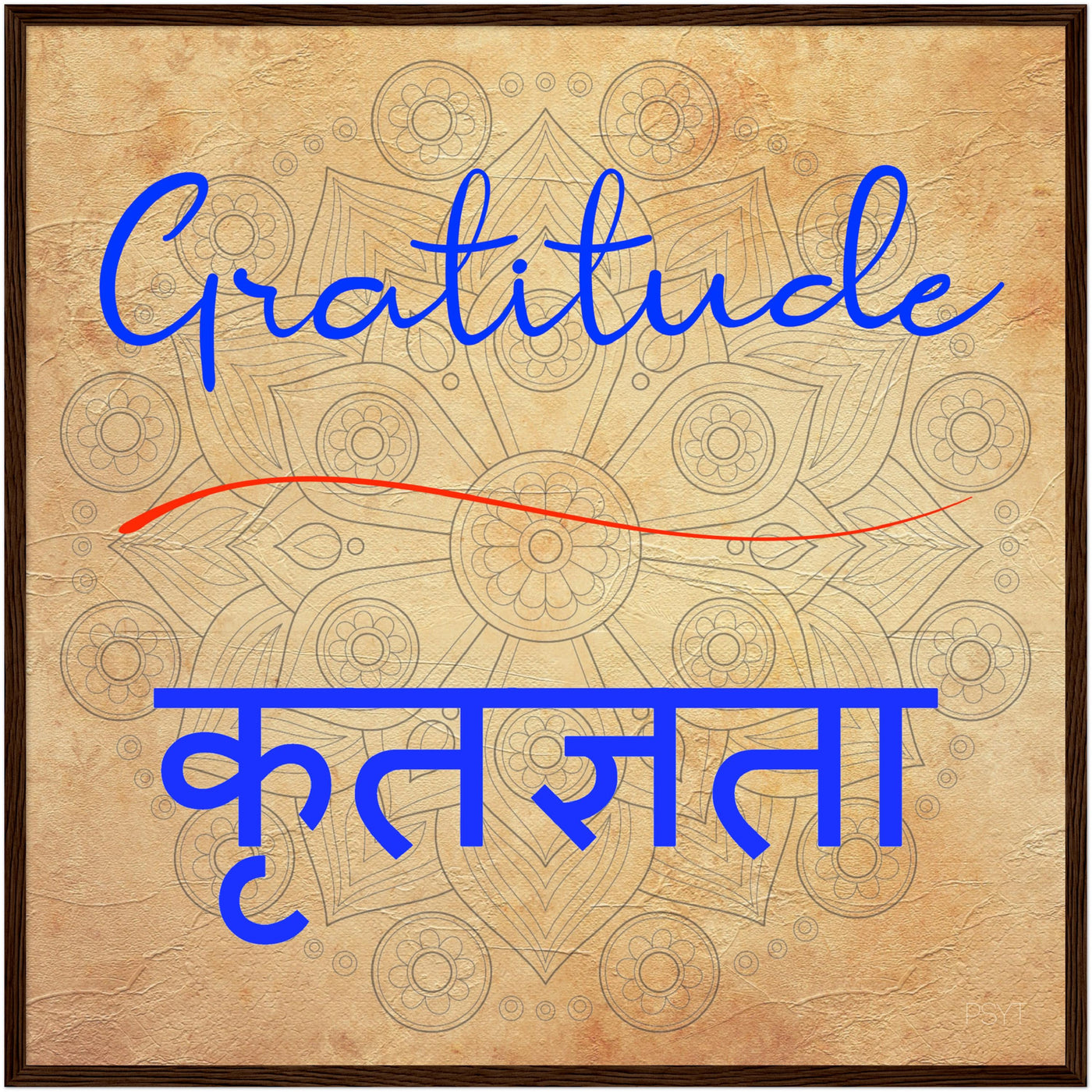 Gratitude Hindi - Inspirational Series 2 Wood Frame