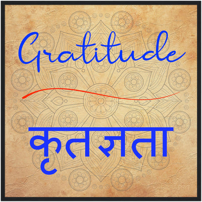 Gratitude Hindi - Inspirational Series 2 Wood Frame