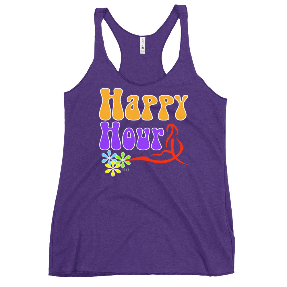 Happy Hour Retro Groovy Racerback Tank Top