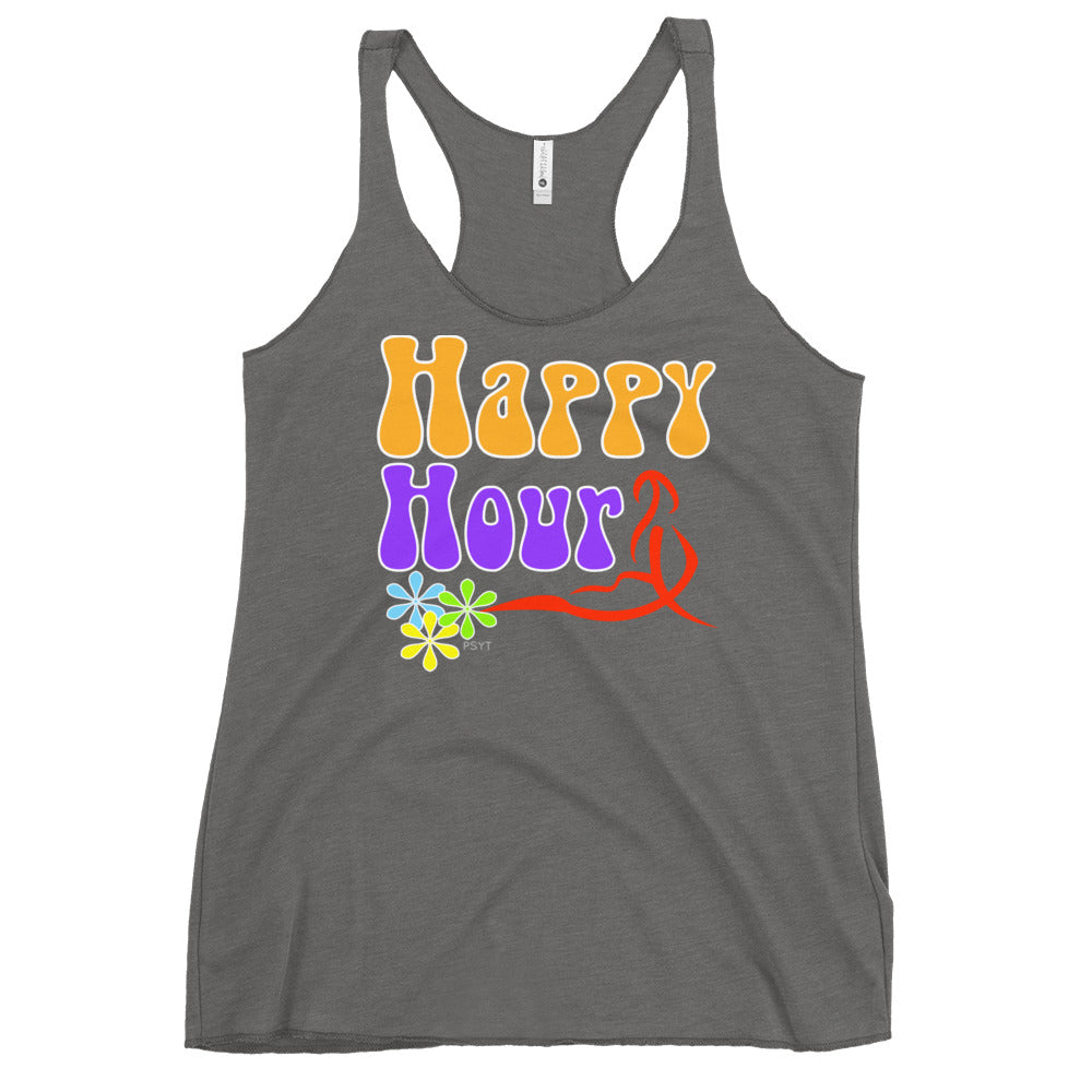 Happy Hour Retro Groovy Racerback Tank Top