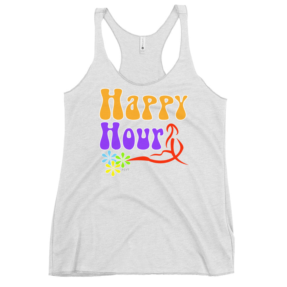 Happy Hour Retro Groovy Racerback Tank Top