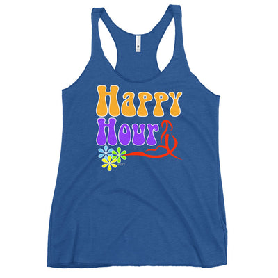 Happy Hour Retro Groovy Racerback Tank Top