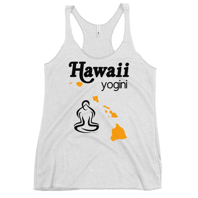 Hawaii Map Yogini White Tank Top