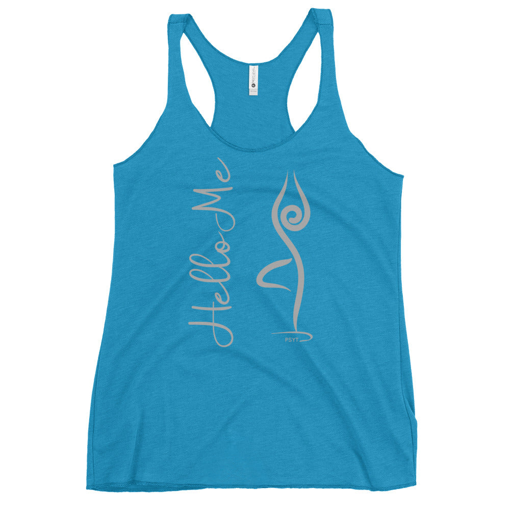 Hello Me Inspiration Tree Pose Racerback Tank Top