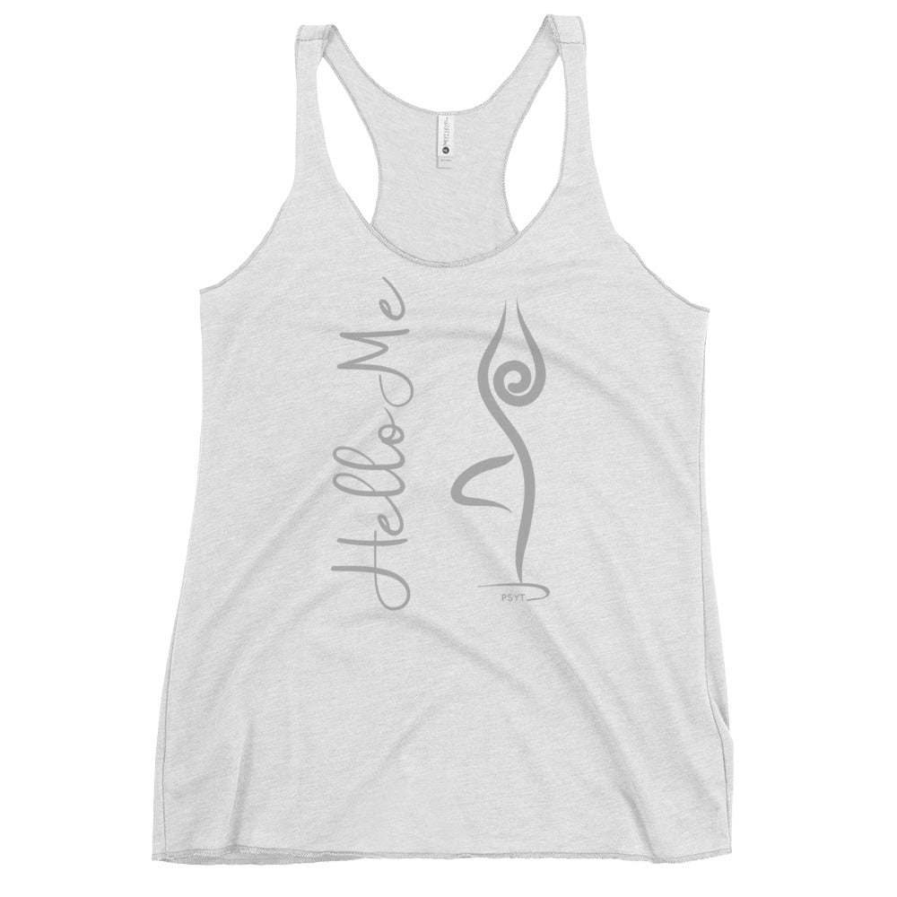 Hello Me Inspiration Tree Pose Racerback Tank Top