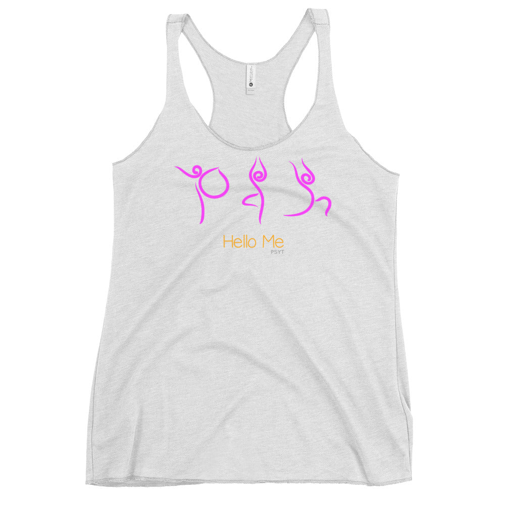 Hello Me Yoga Routine Racerback Tank Top