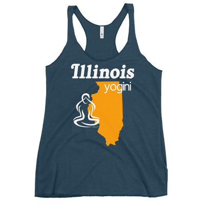 Illinois Map Yogini Dark Color Tank Top