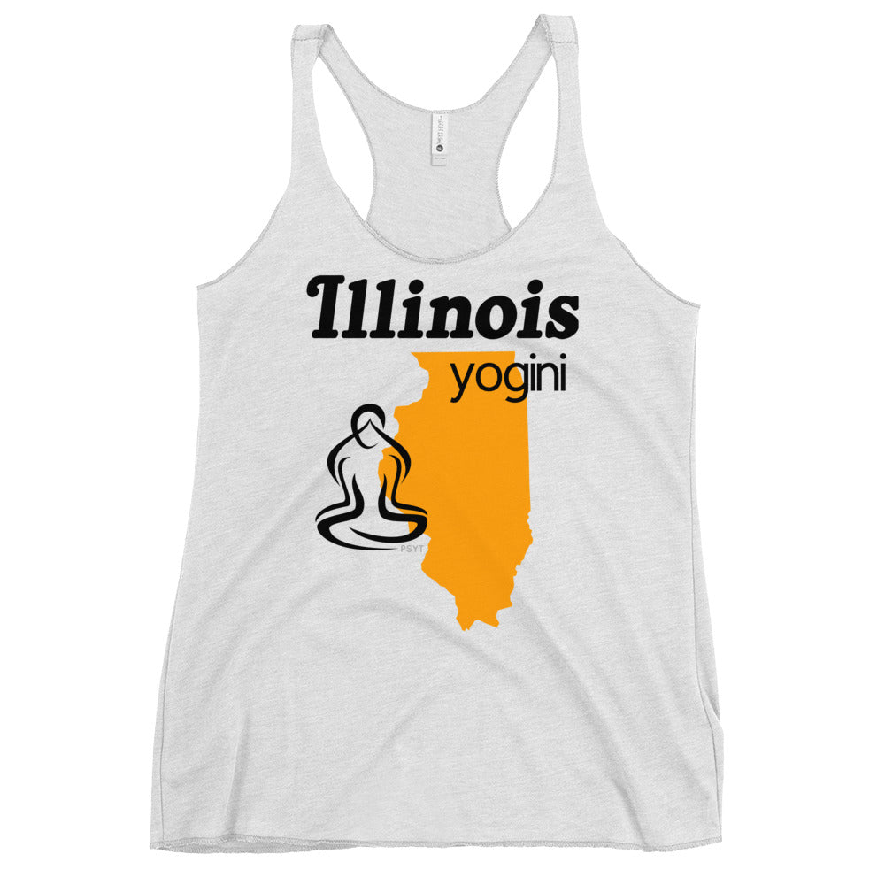 Illinois Map Yogini White Tank Top