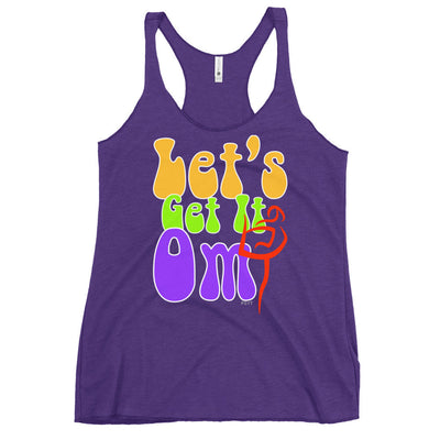 Let's Get It Om Retro Groovy Racerback Tank Top