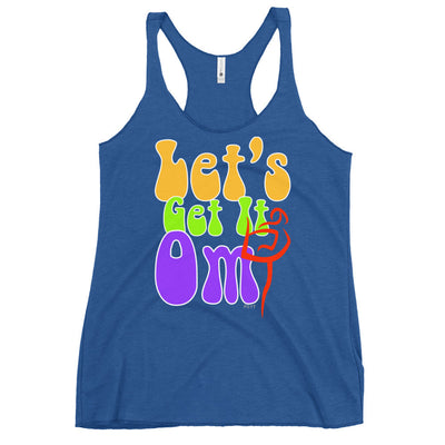 Let's Get It Om Retro Groovy Racerback Tank Top