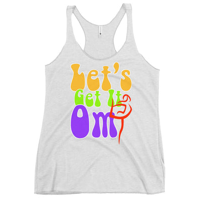 Let's Get It Om Retro Groovy Racerback Tank Top