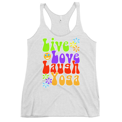 Live Love Laugh Yoga Retro Groovy Racerback Tank Top