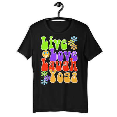 Live Love Laugh Yoga Retro Groovy Shirt