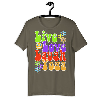 Live Love Laugh Yoga Retro Groovy Shirt