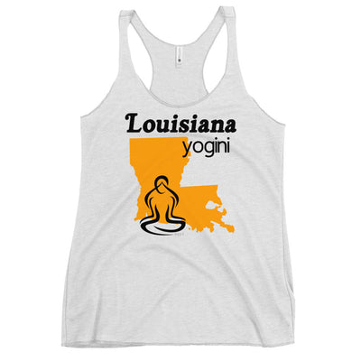 Louisiana Map Yogini White Tank Top