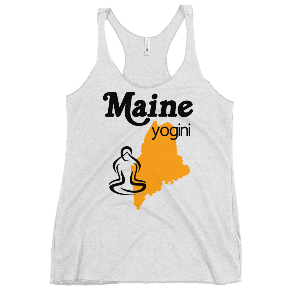 Maine Map Yogini White Tank Top