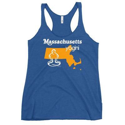 Massachusetts Map Yogini Dark Color Tank Top