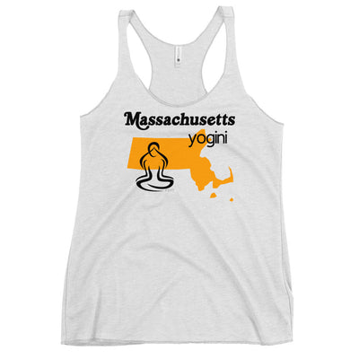 Massachusetts Map Yogini White Tank Top