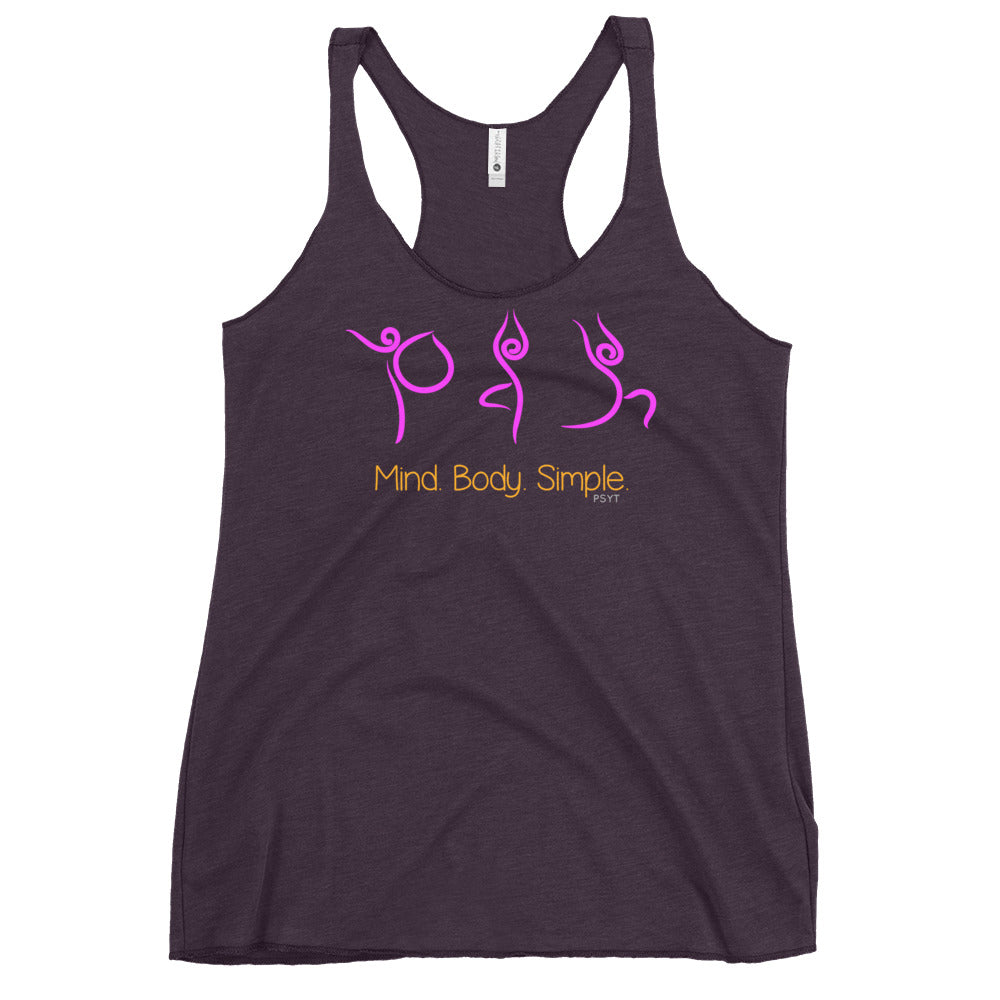 Mind Body Simple Yoga Routine Racerback Tank Top