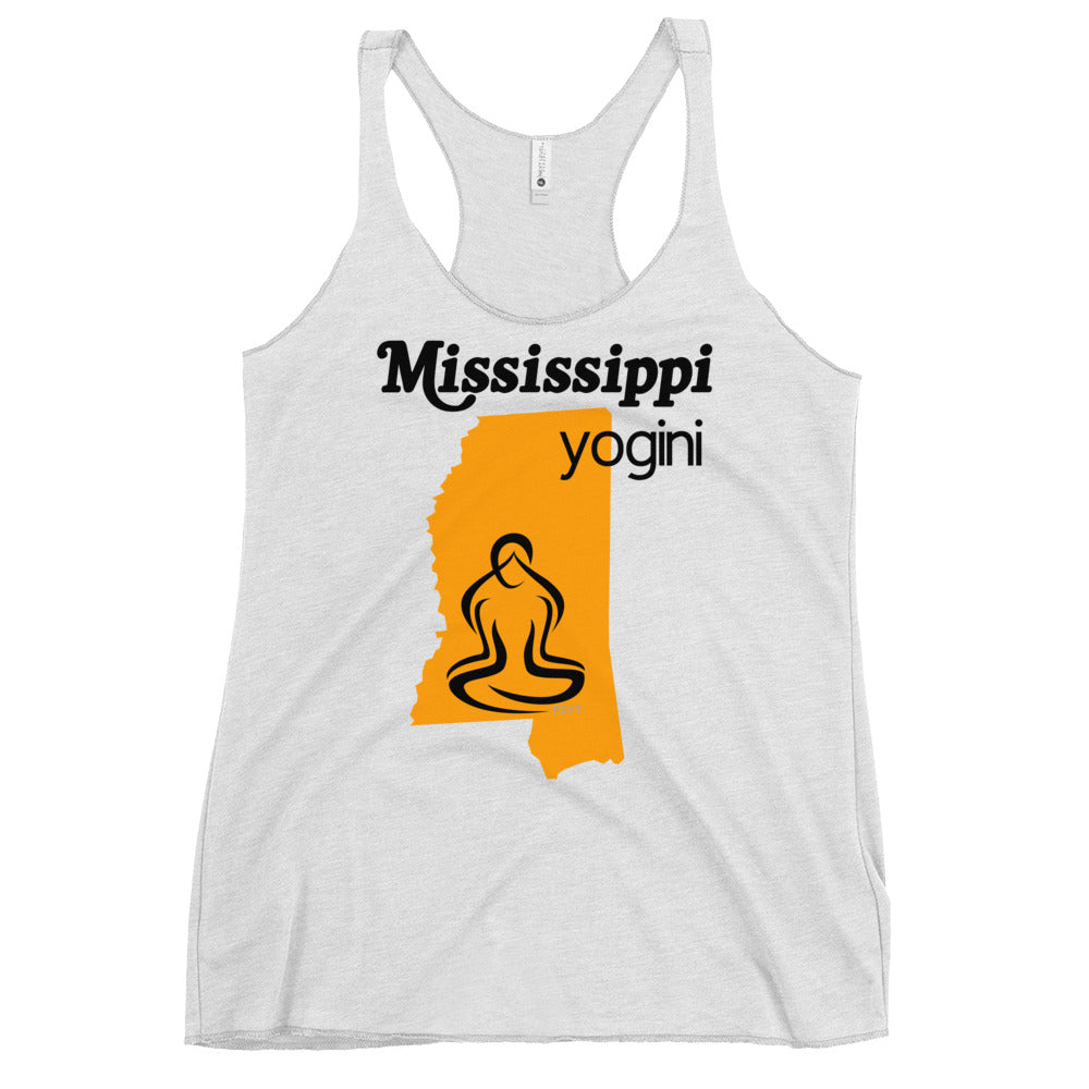 Mississippi Map Yogini White Tank Top