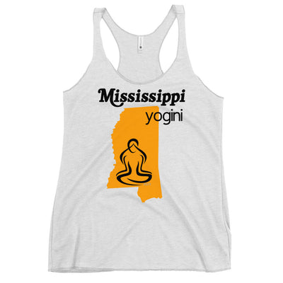 Mississippi Map Yogini White Tank Top