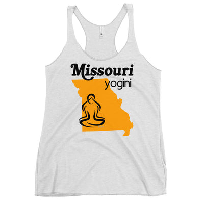 Missouri Map Yogini White Tank Top