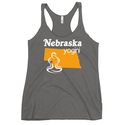 Nebraska Map Yogini Dark Color Tank Top