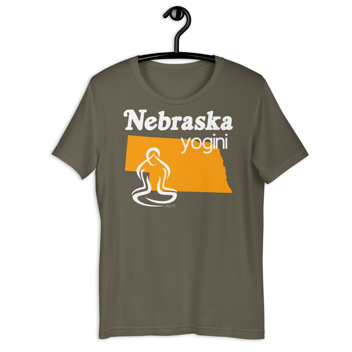 Nebraska Map Yogini Dark Shirt