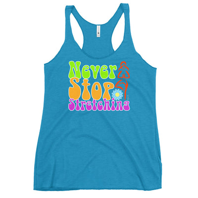 Never Stop Stretching Retro Groovy Racerback Tank Top