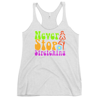 Never Stop Stretching Retro Groovy Racerback Tank Top