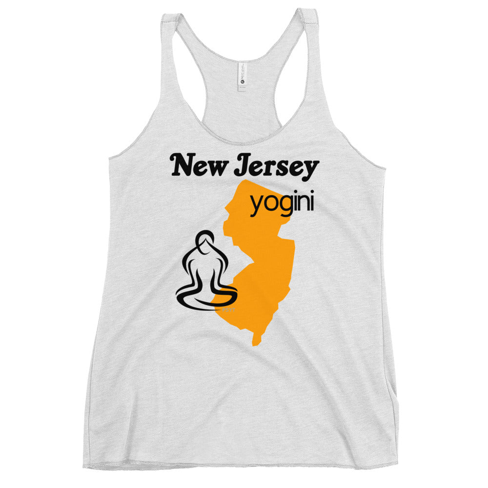 New Jersey Map Yogini White Tank Top