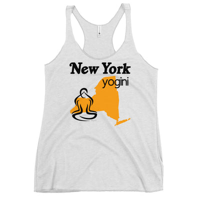 New York Map Yogini White Tank Top