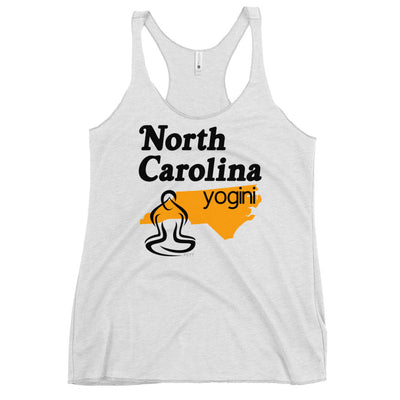 North Carolina Map Yogini White Tank Top