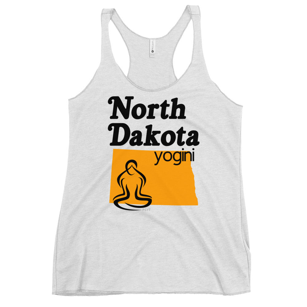 North Dakota Map Yogini White Tank Top