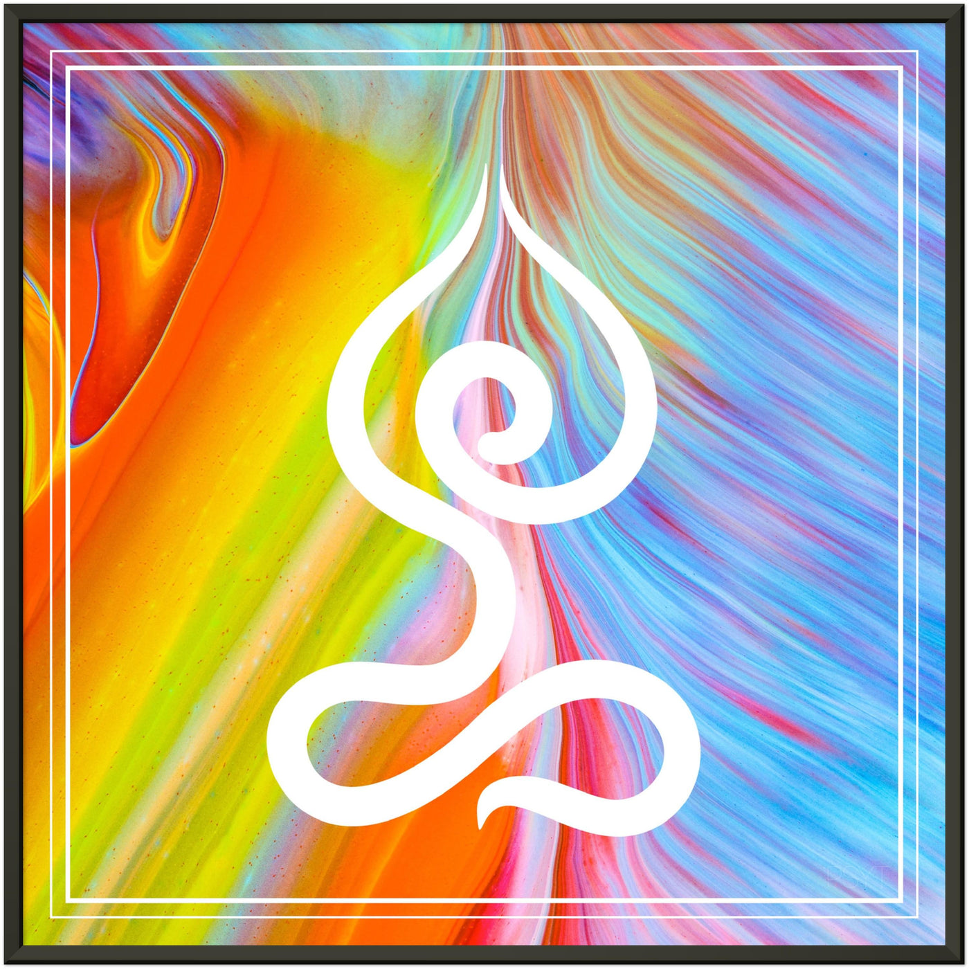 Psychedelic Lotus Pose Metal Frame