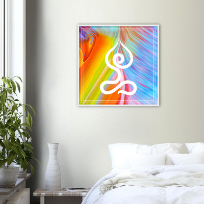 Psychedelic Lotus Pose Wood Frame