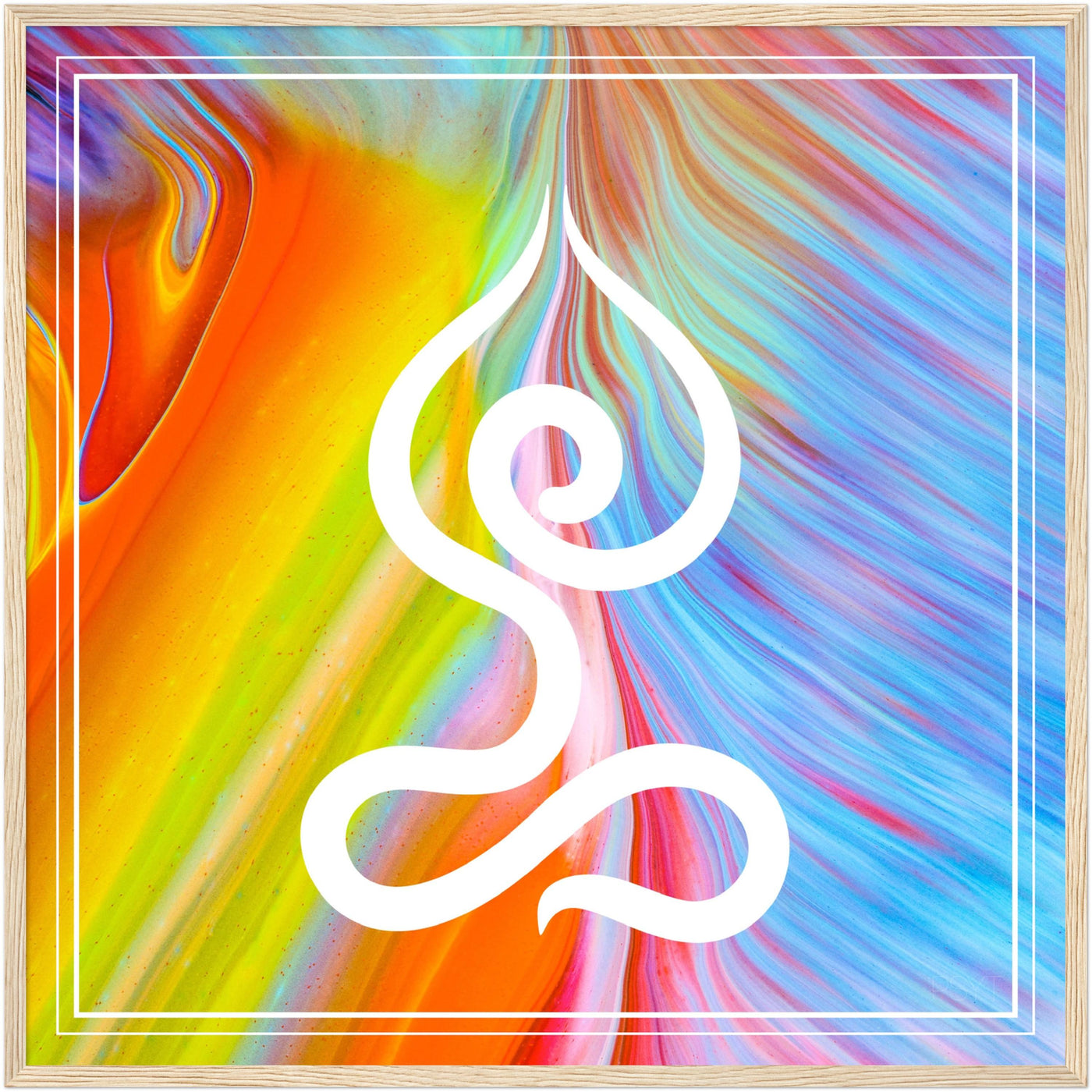 Psychedelic Lotus Pose Wood Frame