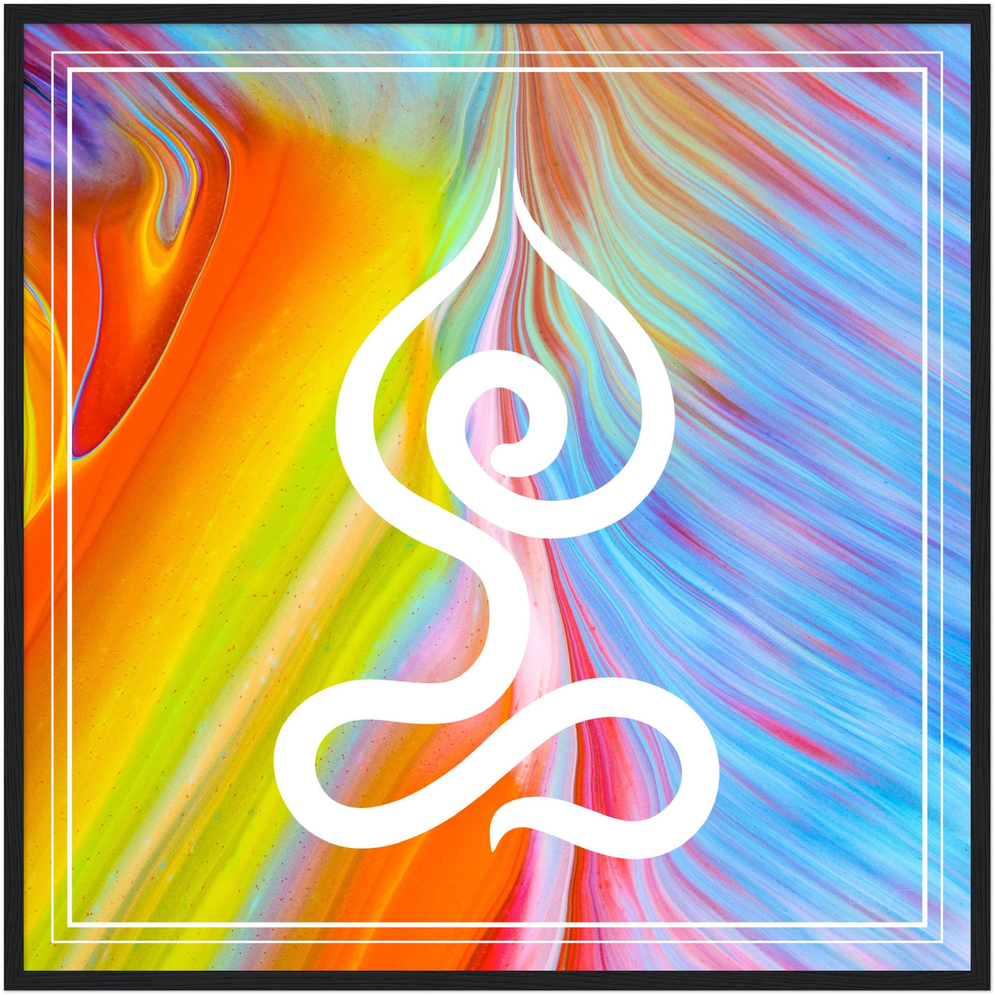 Psychedelic Lotus Pose Wood Frame