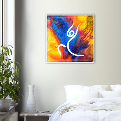 Psychedelic Warrior Pose Wood Frame