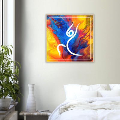 Psychedelic Warrior Pose Wood Frame