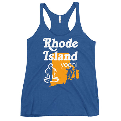 Rhode Island Map Yogini Dark Color Tank Top