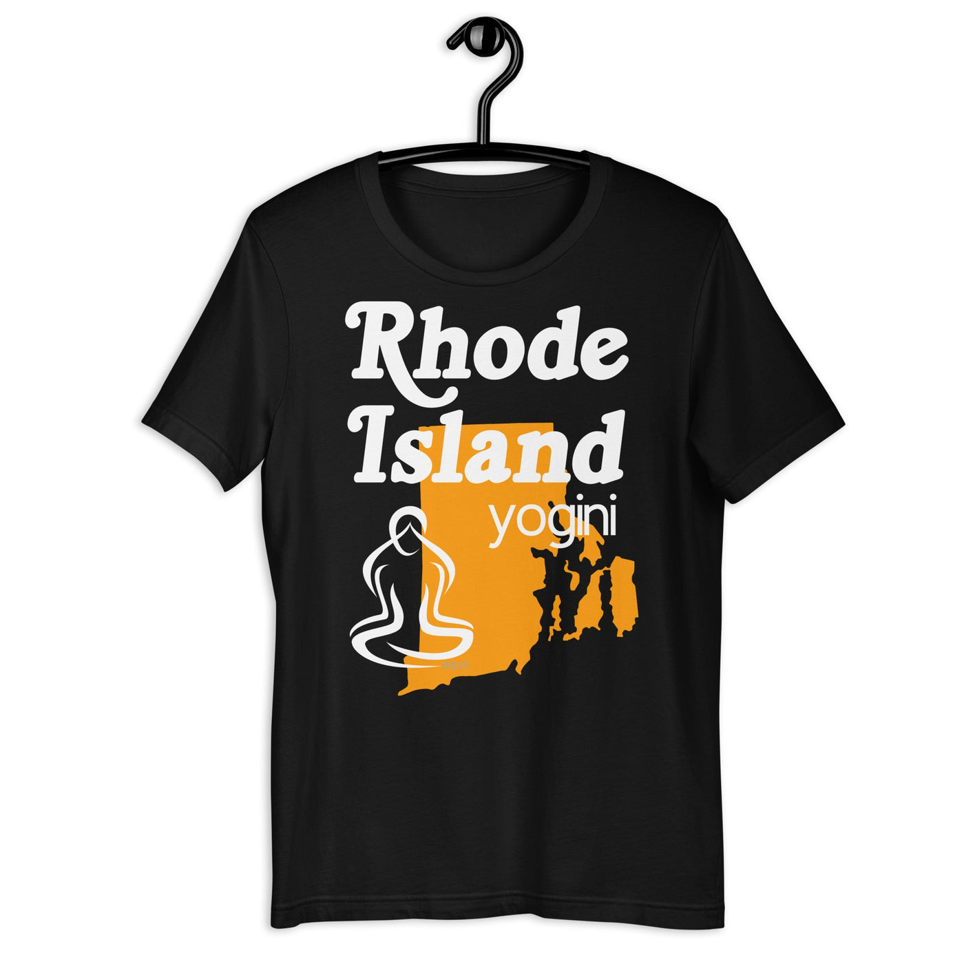 Rhode Island Map Yogini Dark Shirt