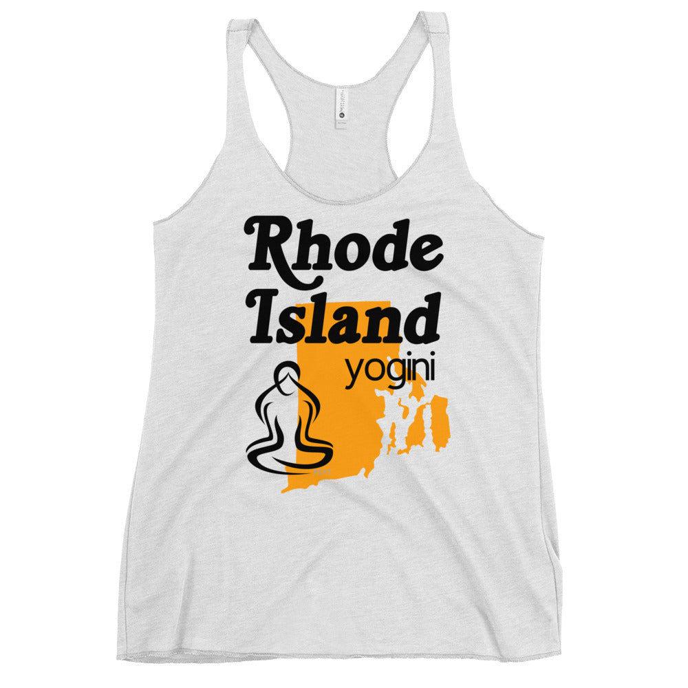 Rhode Island Map Yogini White Tank Top