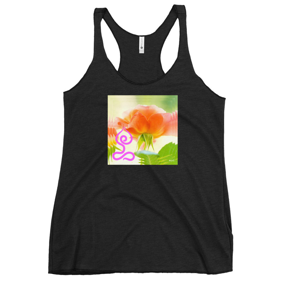 Rose Flower Lotus Pose Tank Top