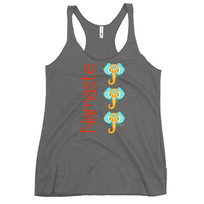 Stacked Elephants Namaste Racerback Tank Top