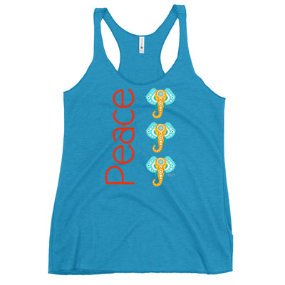 Stacked Elephants Peace Racerback Tank Top